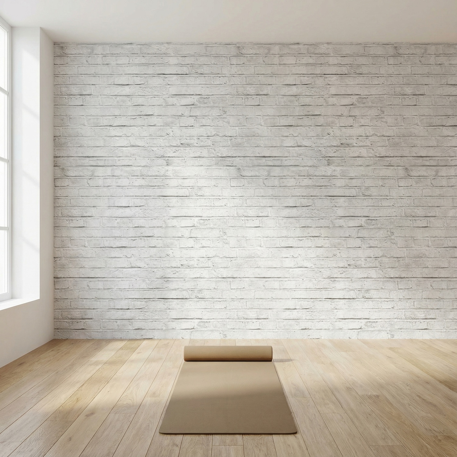 Fotomurales: Textura ladrillo blanco desgastado