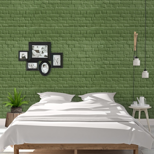 Fotomurales: Textura ladrillo verde 0