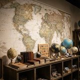 Fotomurales: Mapa Mundo Pol&iacute;tico Vintage 12