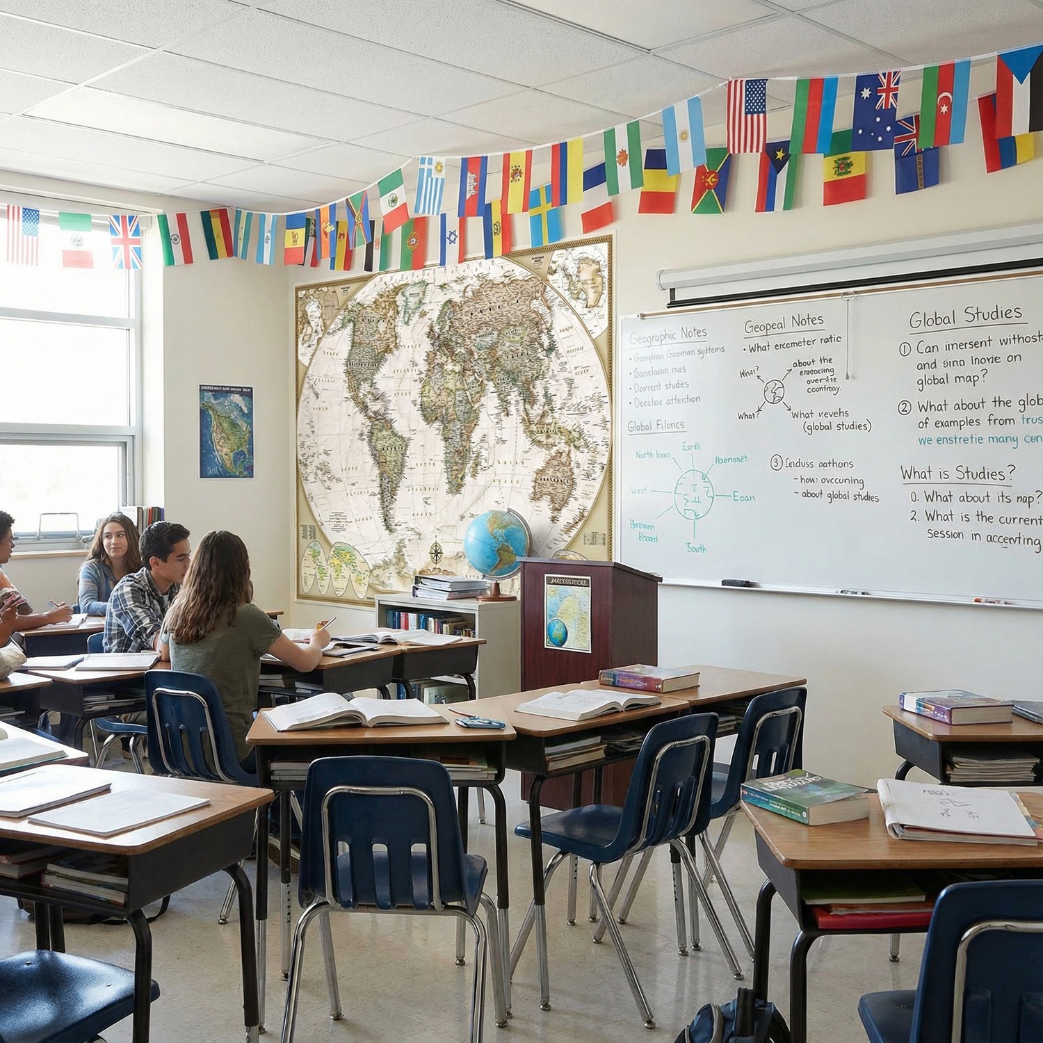 Fotomurales: Mapa Mundo Pol&iacute;tico Vintage