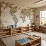 Fotomurales: Mapa Mundo Pol&iacute;tico Vintage 8