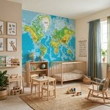 Fotomurales: Mapa Mundi Relieve 20