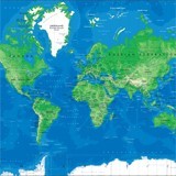 Fotomurales: Mapa Mundo azul y verde 3