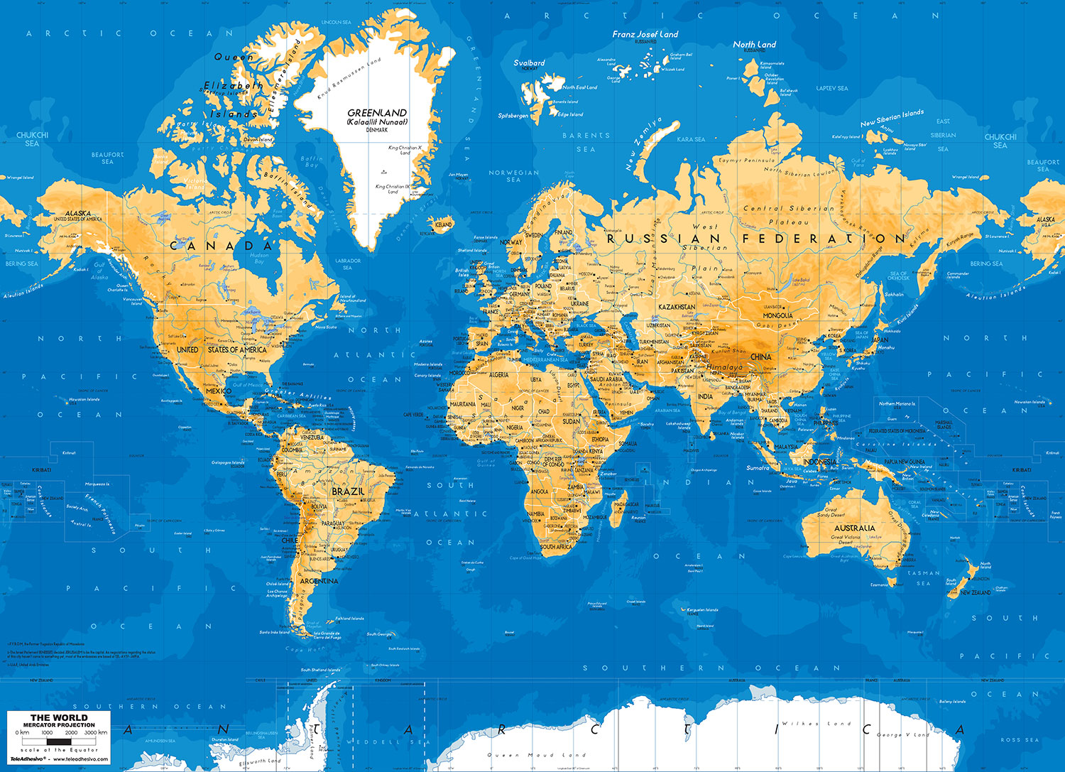 Fotomurales: Mapa Mundo tono &aacute;rido