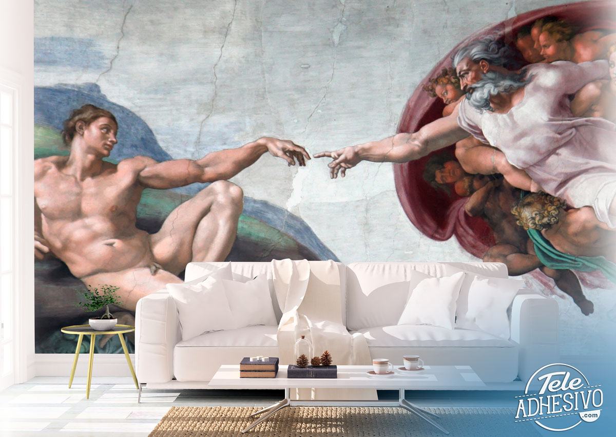 Fotomurales: Creación de Adan, Michelangelo