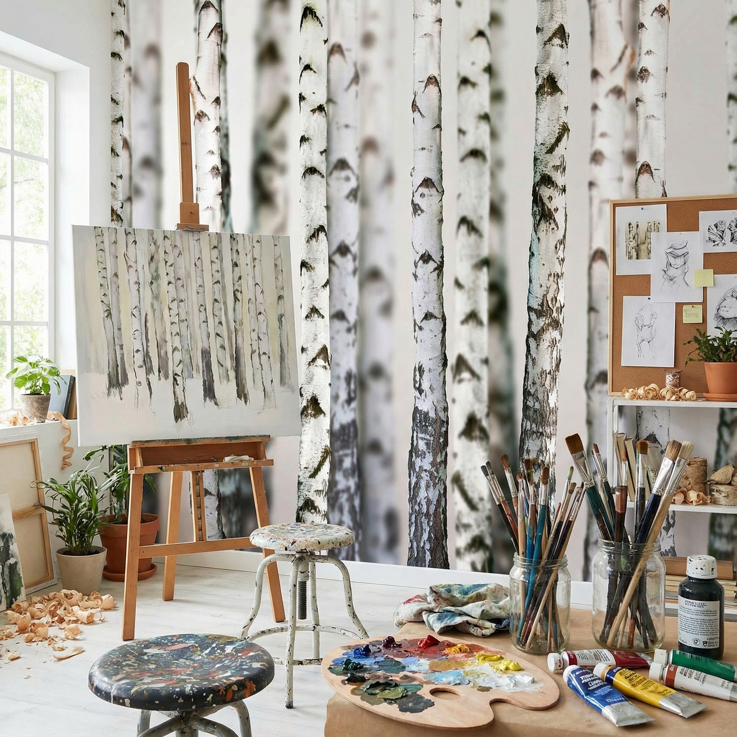 Fotomurales: Bosque de Abedul