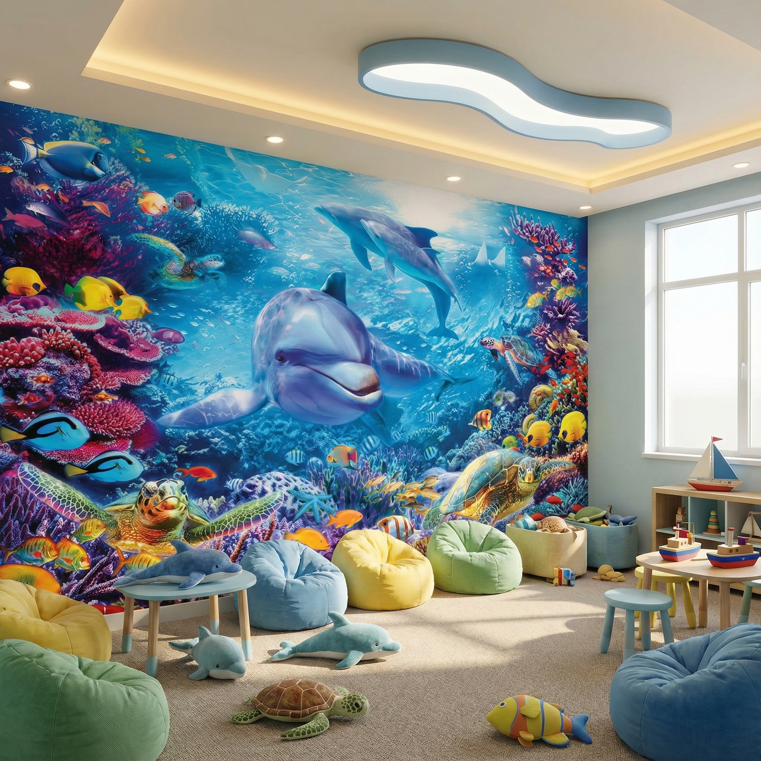 Fotomurales: Delfines bajo el mar