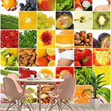 Fotomurales: Collage de frutas y alimentos 2