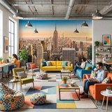 Fotomurales: Centro de Manhattan al atardecer 5