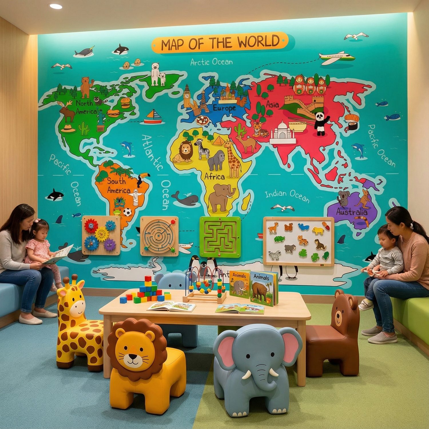 Fotomurales: Mapa del mundo infantil