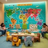 Fotomurales: Mapa del mundo infantil 13