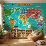 Fotomurales: Mapa del mundo infantil 16