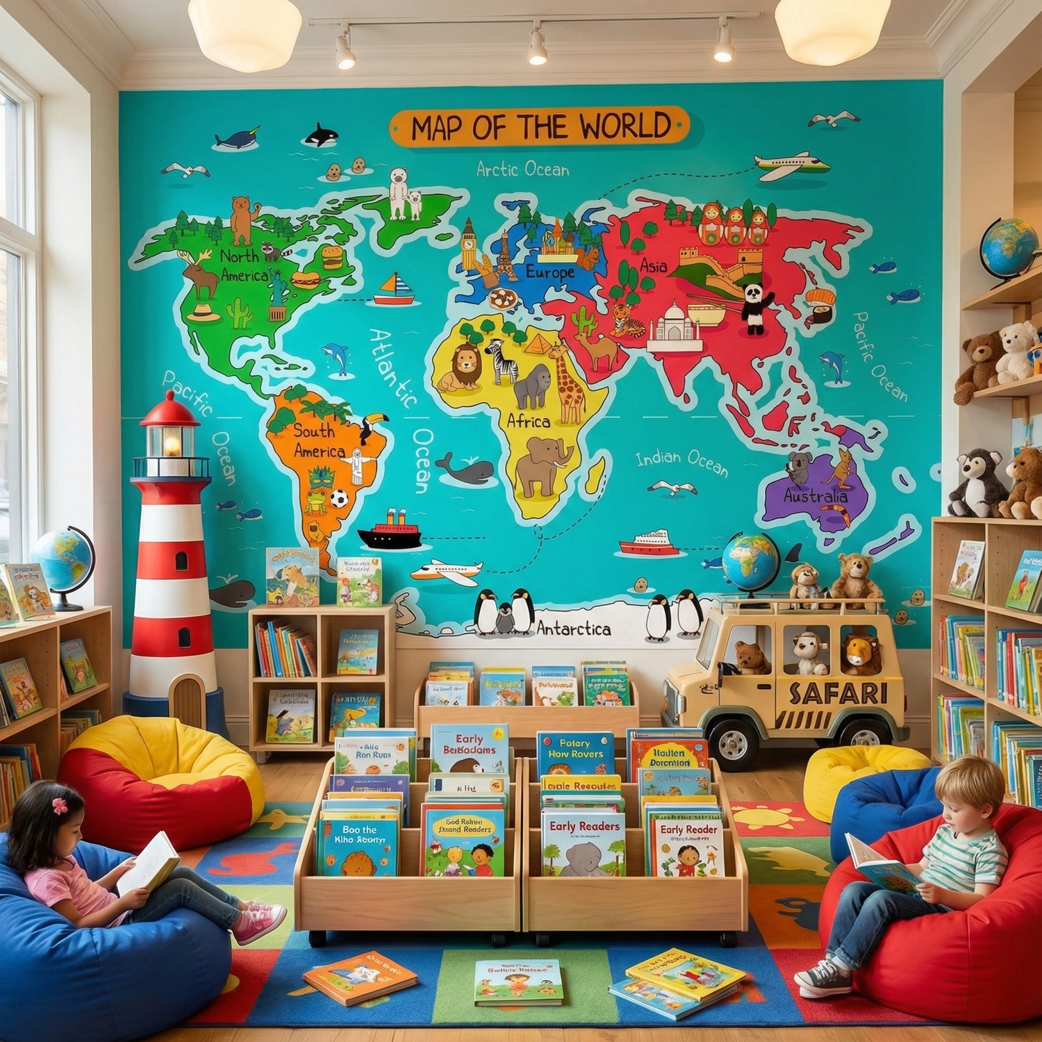 Fotomurales: Mapa del mundo infantil