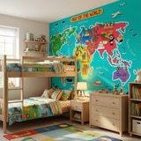 Fotomurales: Mapa del mundo infantil 3