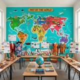 Fotomurales: Mapa del mundo infantil 9