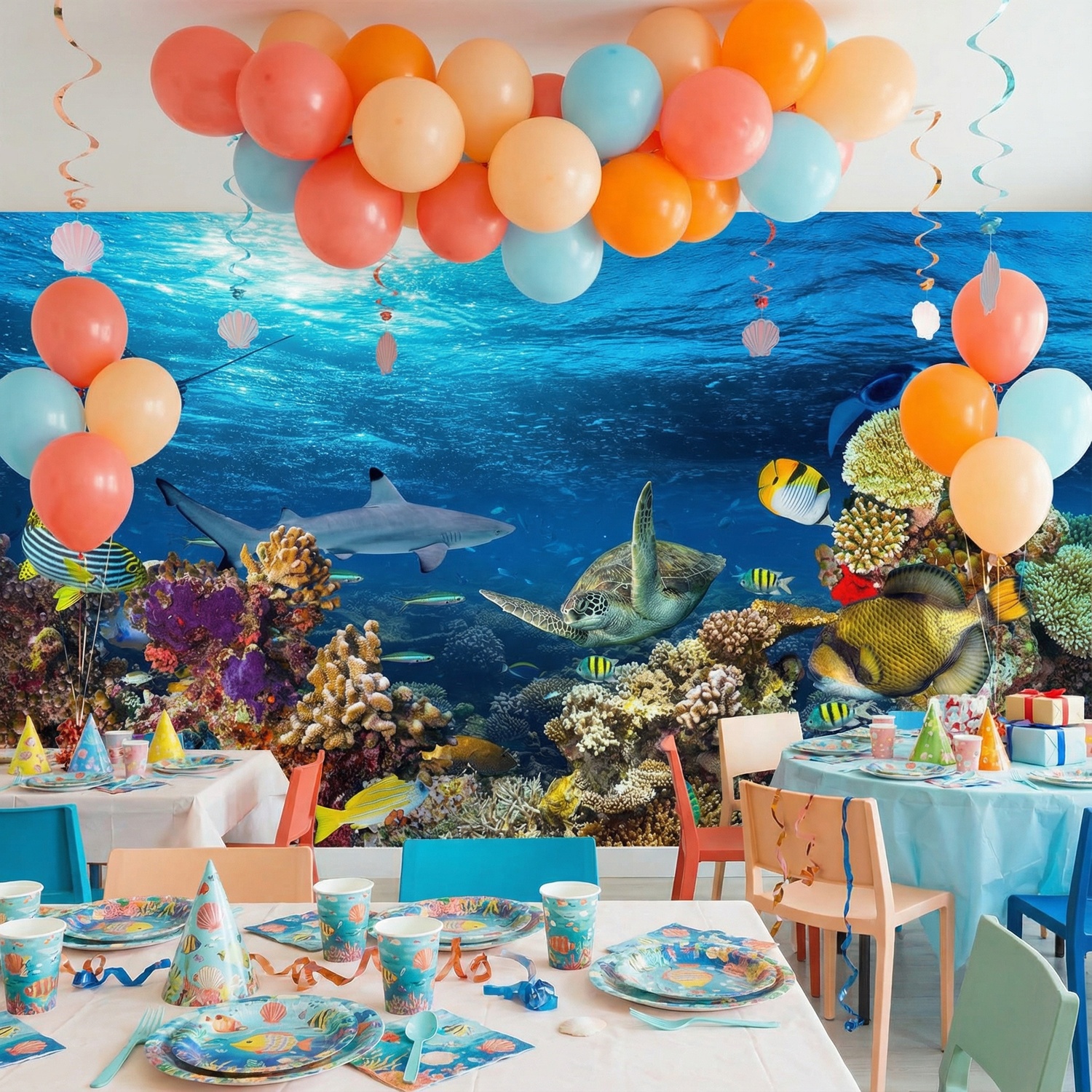 Fotomurales: Tortuga en las corrientes marinas