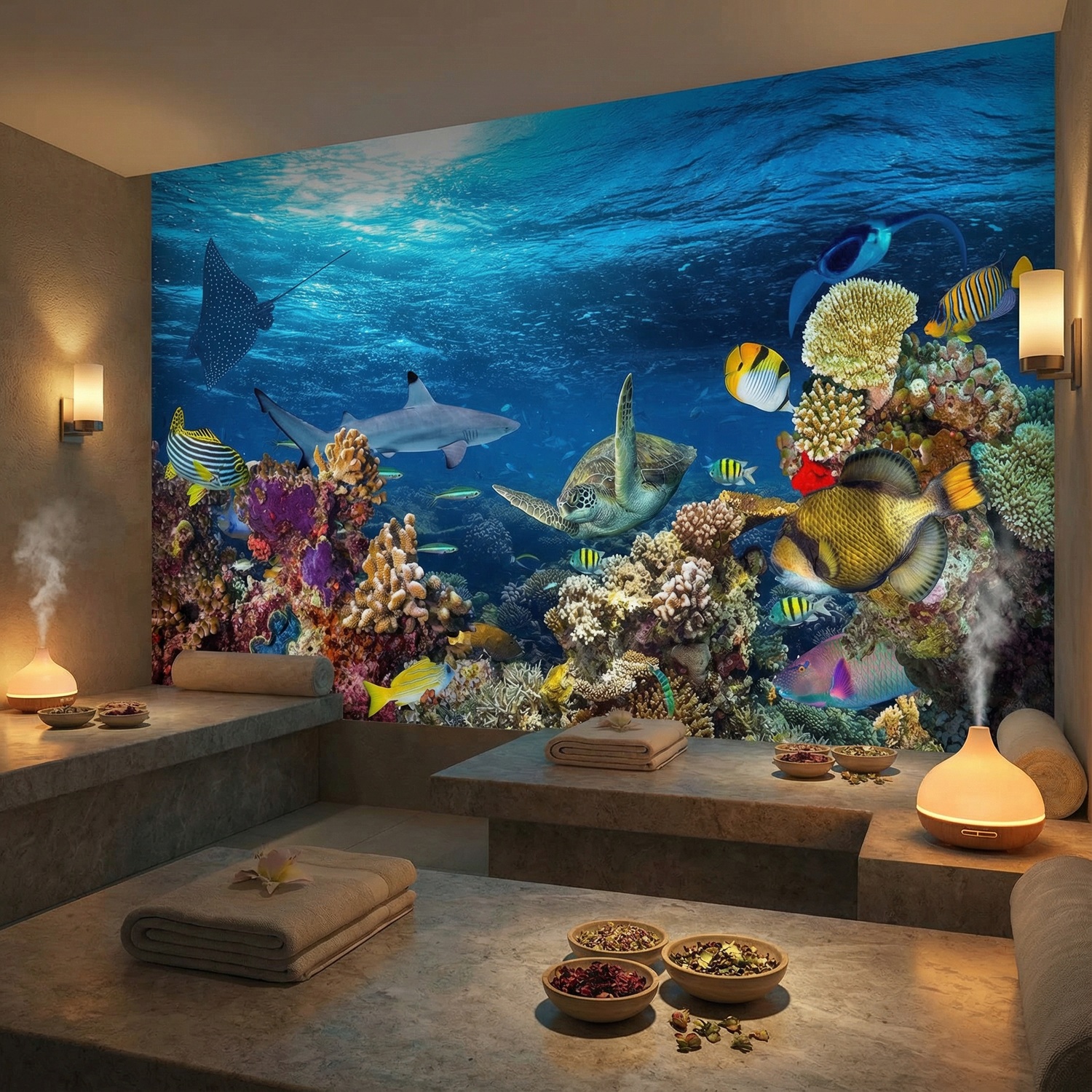 Fotomurales: Tortuga en las corrientes marinas