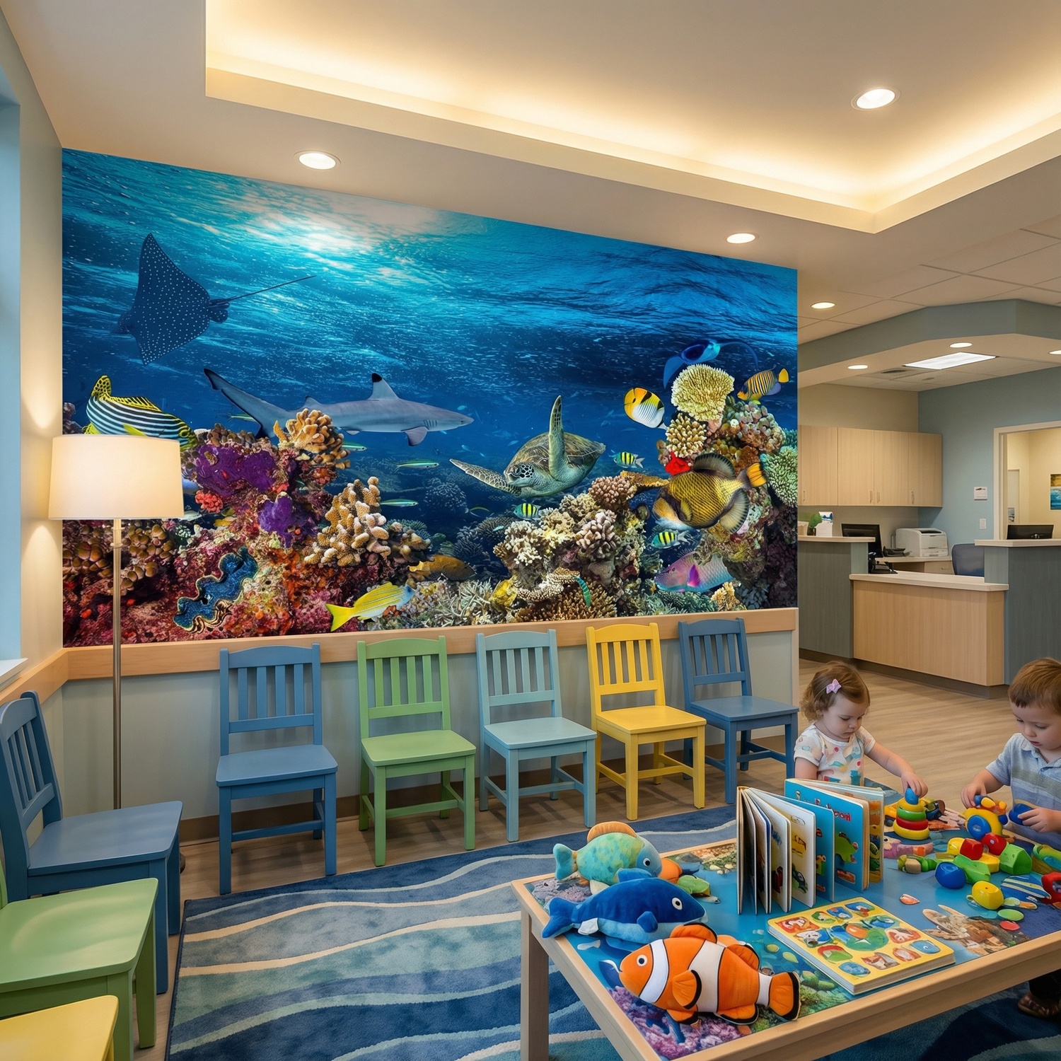 Fotomurales: Tortuga en las corrientes marinas