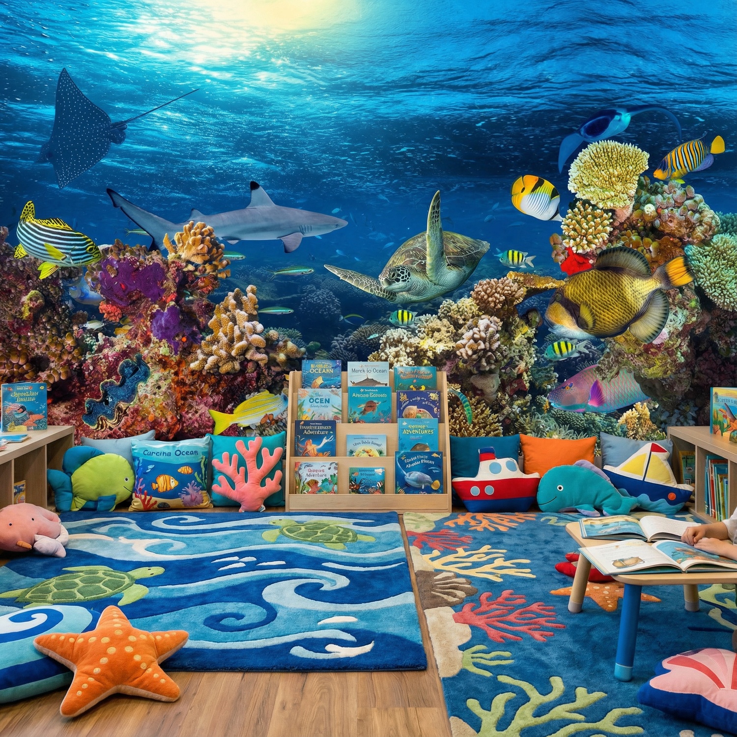 Fotomurales: Tortuga en las corrientes marinas