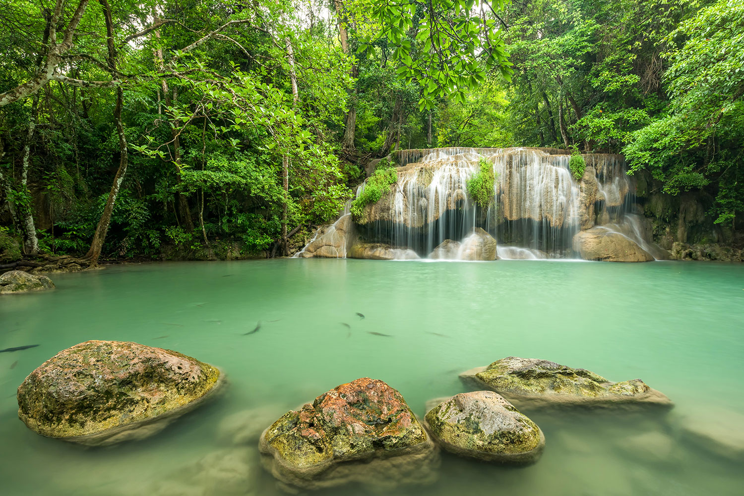 Fotomurales: Cascada del Parque de Erawan
