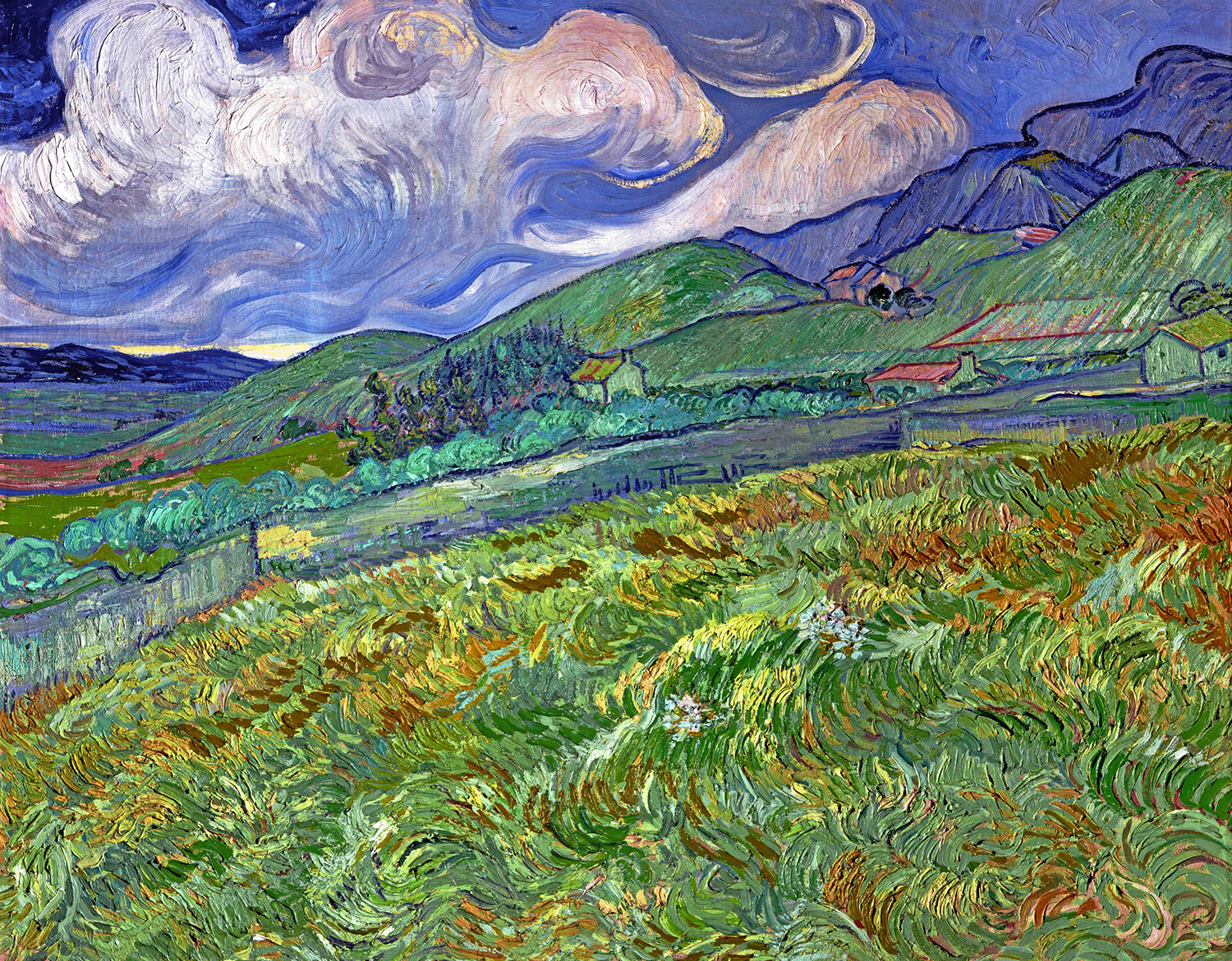 Fotomurales: Paisaje de Saint-R&eacute;my, Van Gogh