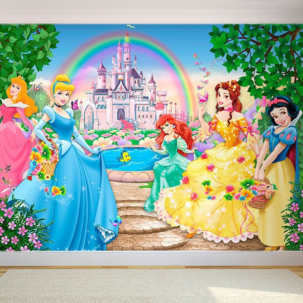 Fotomurales: Princesas y castillo Disney