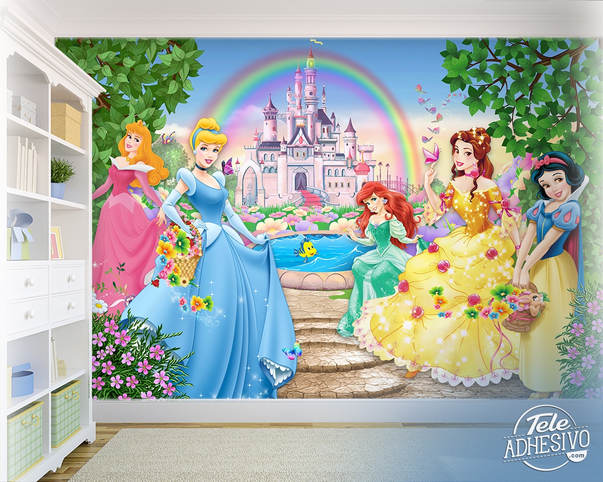 Fotomurales: Princesas y castillo Disney