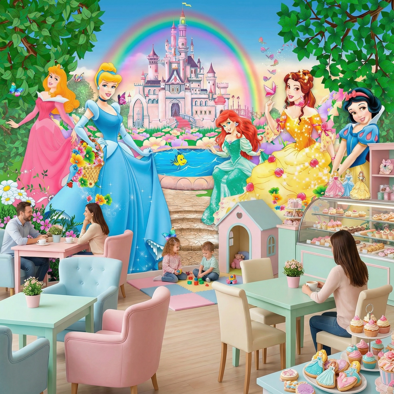 Fotomurales: Princesas y castillo Disney