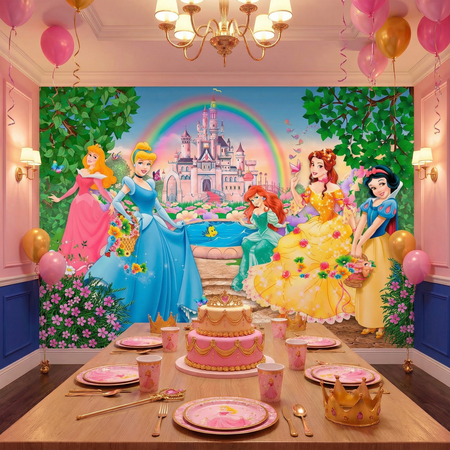 Fotomurales: Princesas y castillo Disney