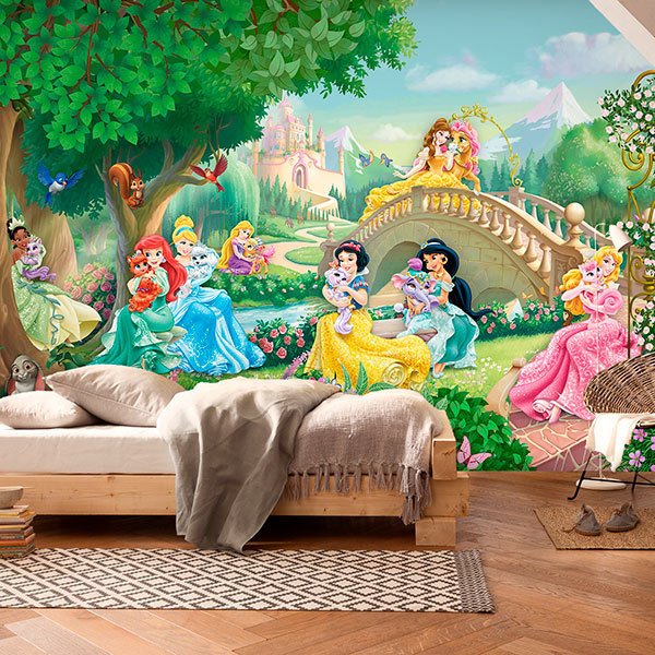 Fotomurales: Princesas Disney con mascotas
