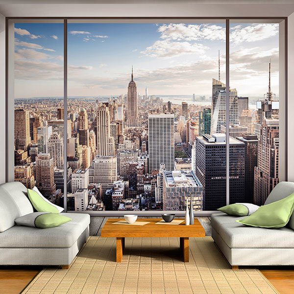 Fotomurales: Vista de Nueva York desde una habitación