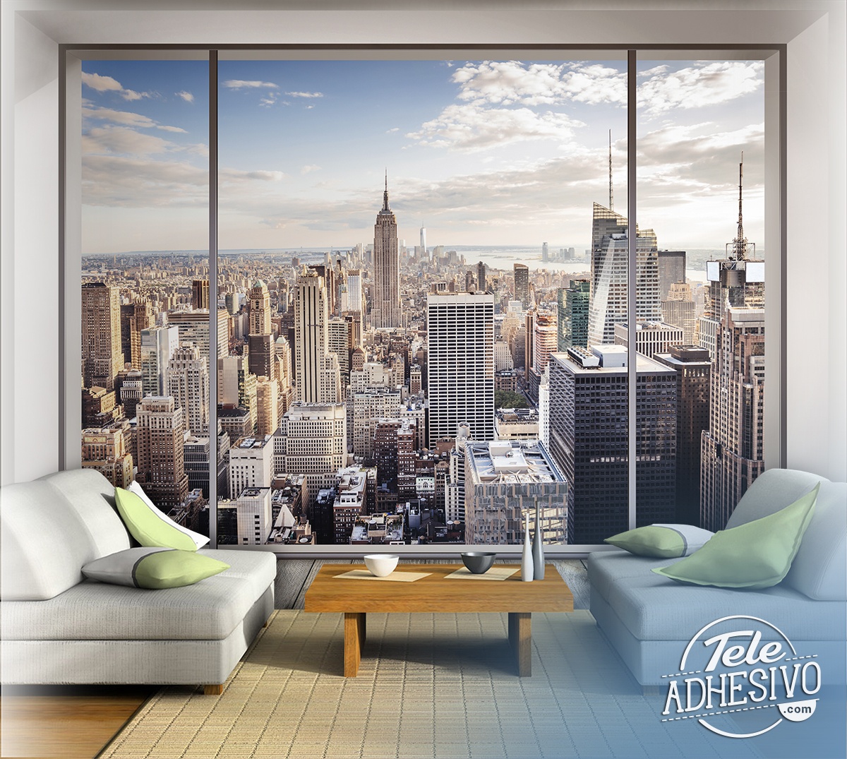 Fotomurales: Vista de Nueva York desde una habitación