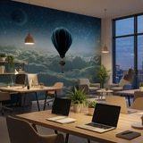 Fotomurales: Globo aerost&aacute;tico amanecer 17