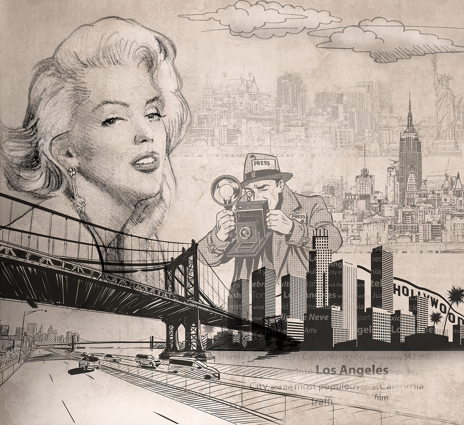 Fotomurales: Collage Cine Americano