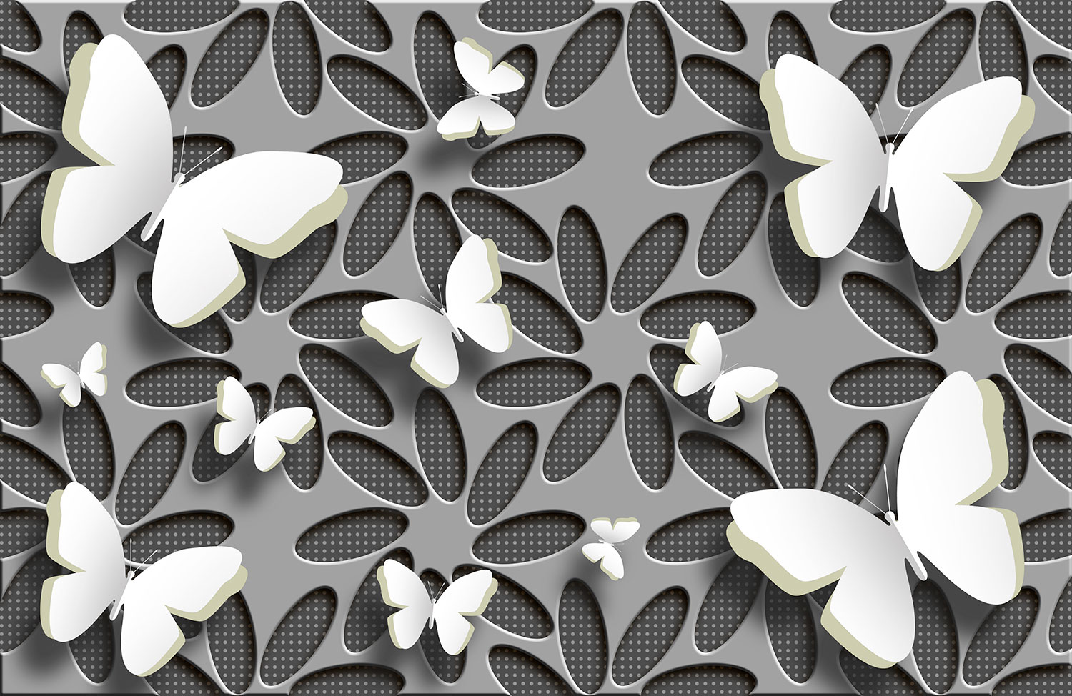 Fotomurales: Collage flores y mariposas