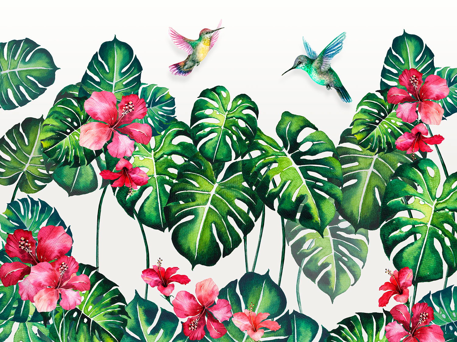 Fotomurales: Colibr&iacute;s entre Lirios