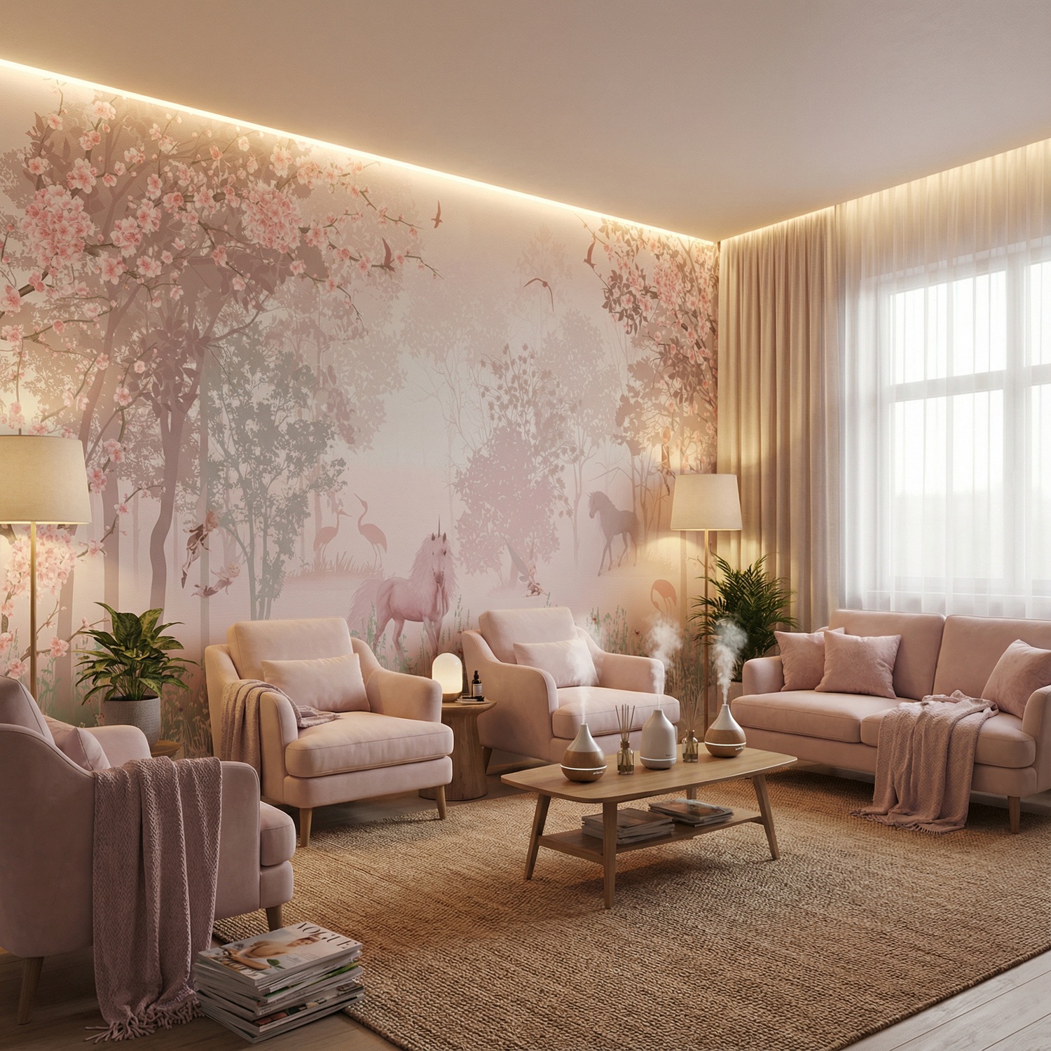 Fotomurales: Unicornio en el bosque 