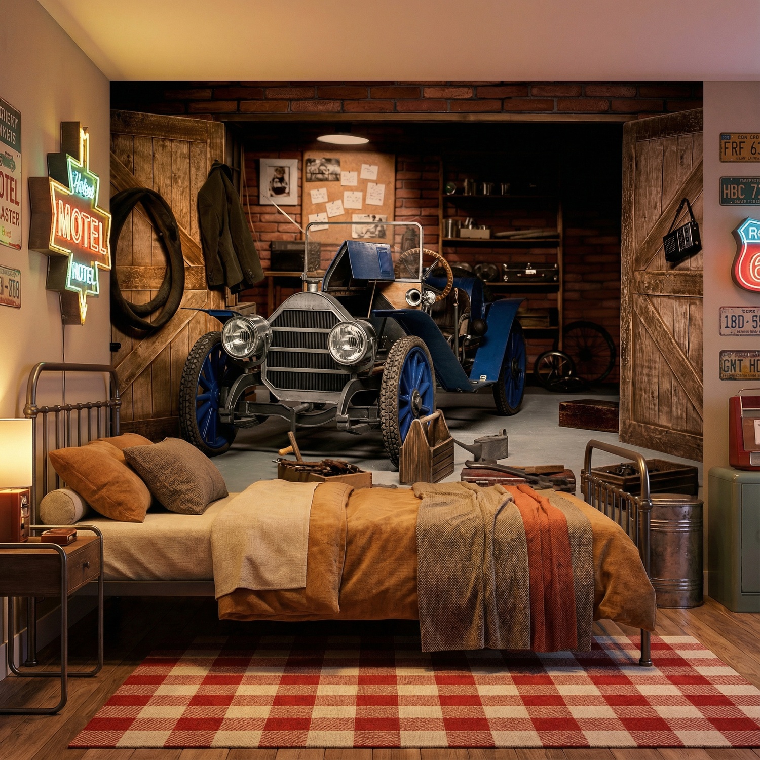 Fotomurales: Coche antiguo en el garaje