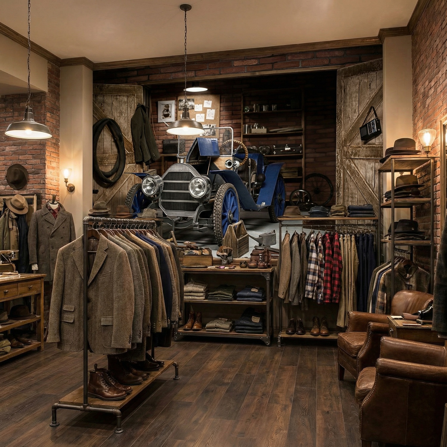 Fotomurales: Coche antiguo en el garaje