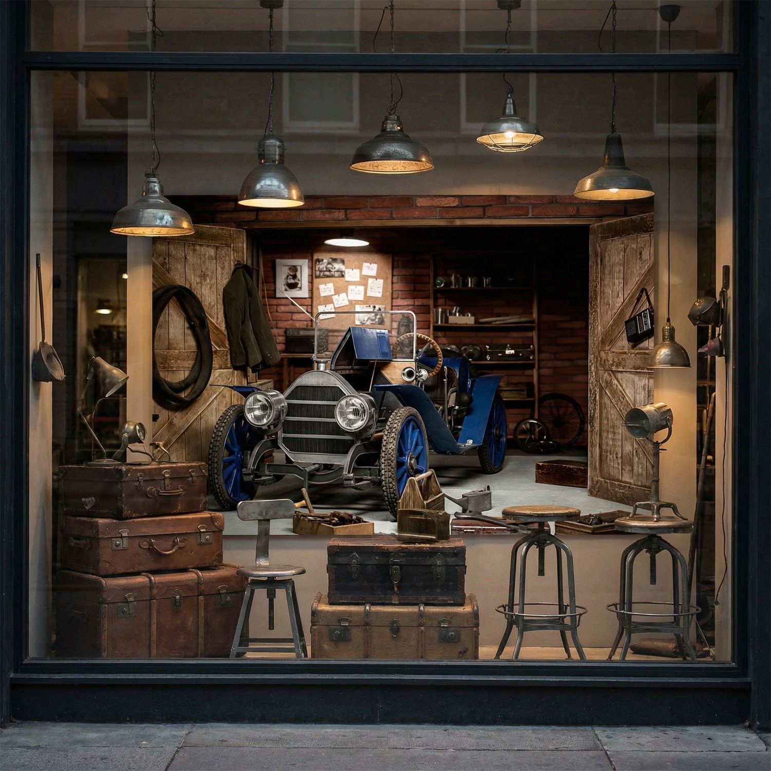 Fotomurales: Coche antiguo en el garaje