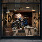 Fotomurales: Coche antiguo en el garaje 10