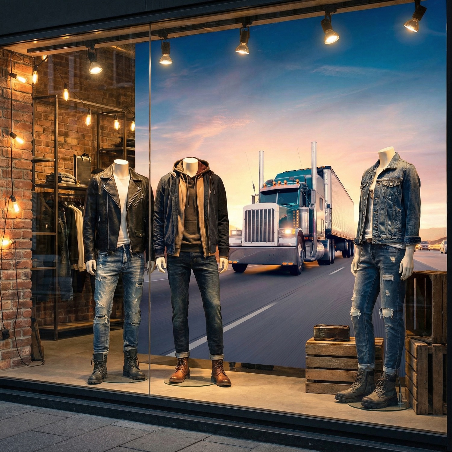 Fotomurales: Cami&oacute;n por la carretera