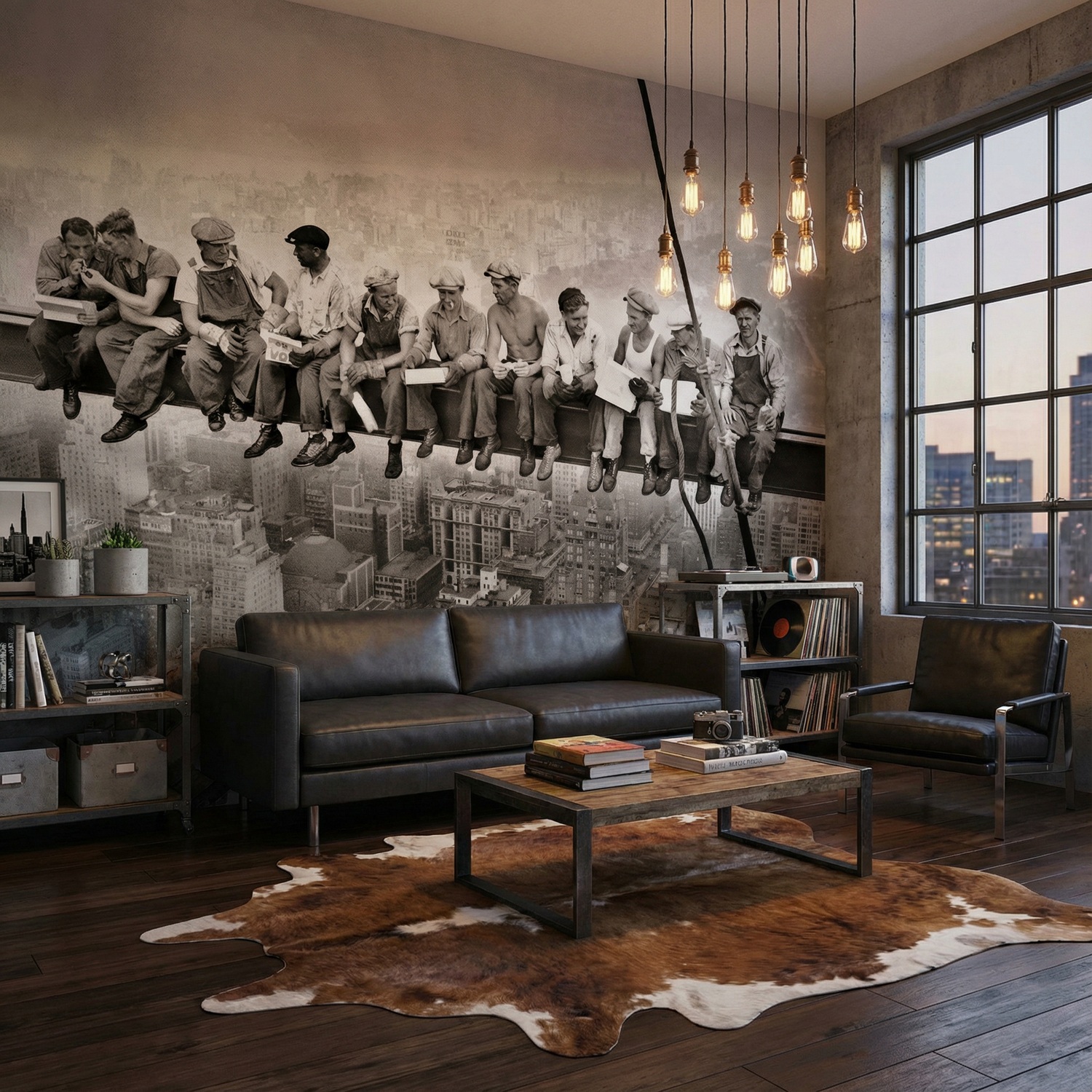 Fotomurales: Obreros en la viga