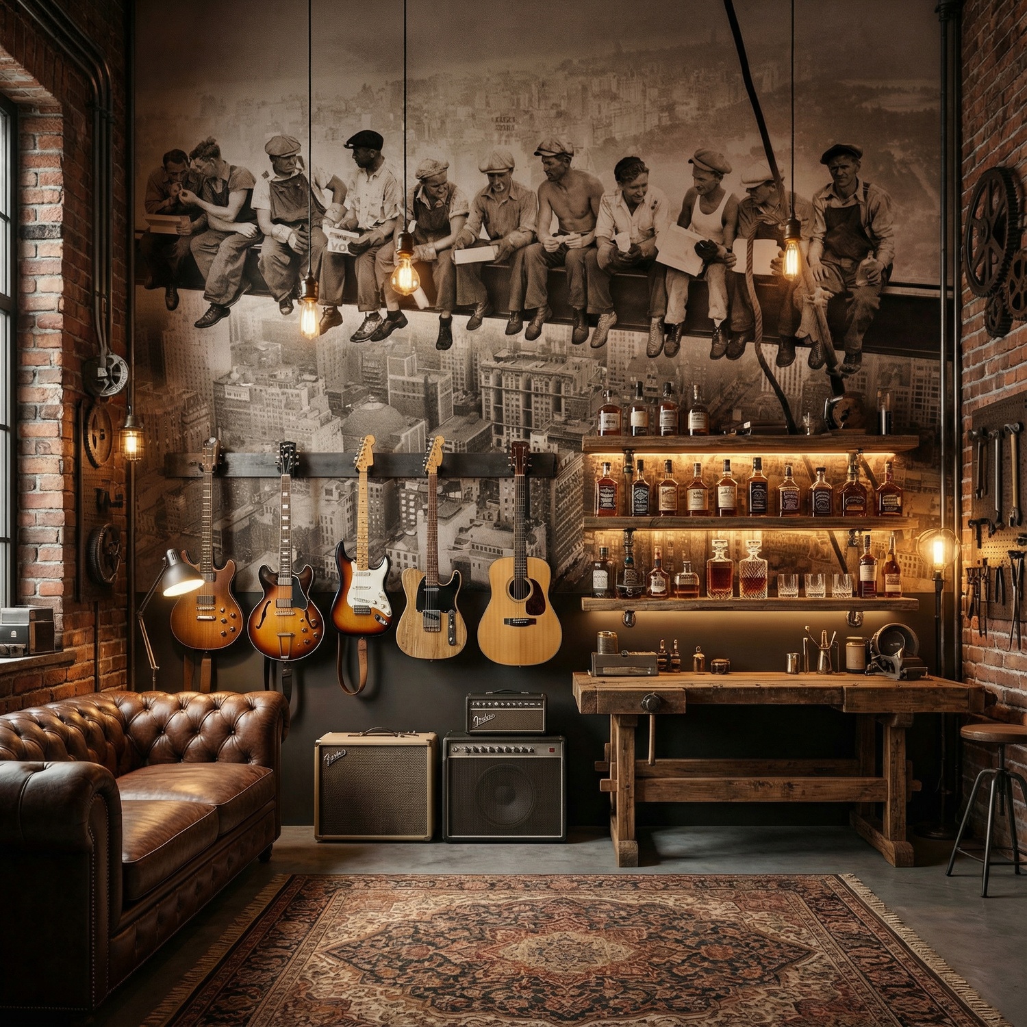 Fotomurales: Obreros en la viga