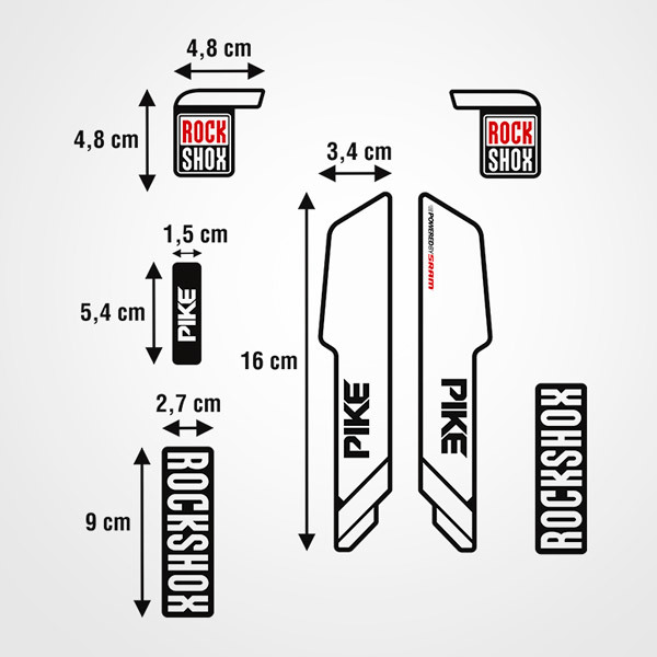 Pegatinas: Horquillas bicicleta Rock Shox Pike en blanco