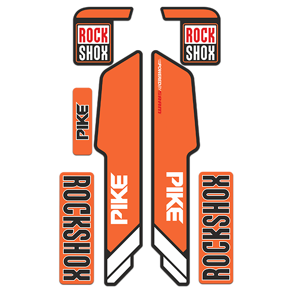 Pegatinas: Horquillas RockShox Pike en Naranja y Negros
