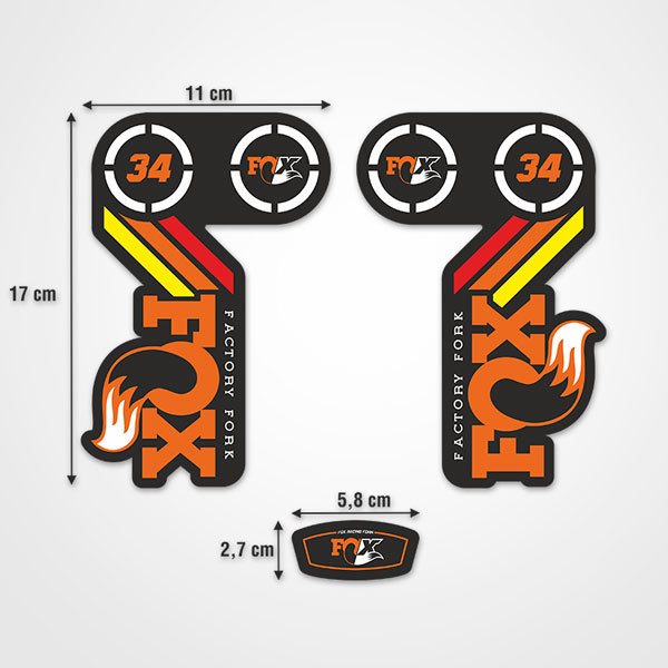 Pegatinas: Set Horquillas bicicleta Fox Factory Fork 34