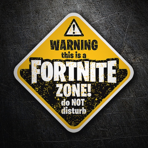 Pegatinas: Warning Fortnite Zone