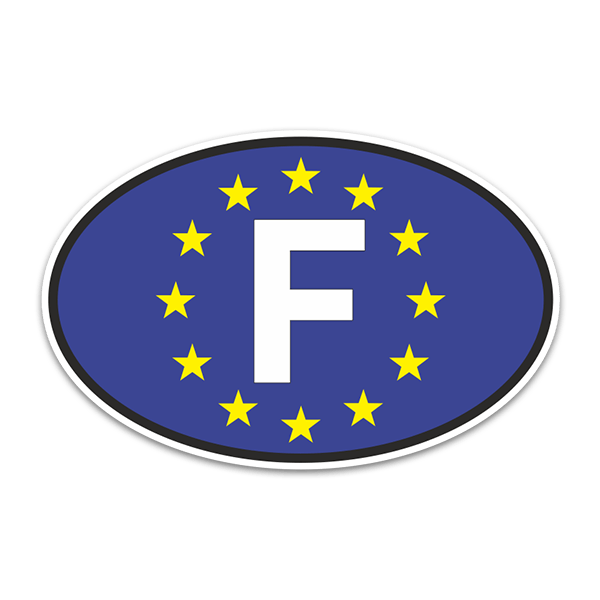 Pegatinas: Óvalo Europa con código Francia