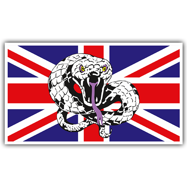 Pegatinas: Bandera Reino Unido y Serpiente